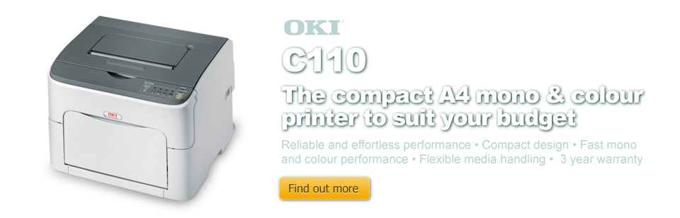 OKI C110 The compact A4 mono & colour printer to suit your budget